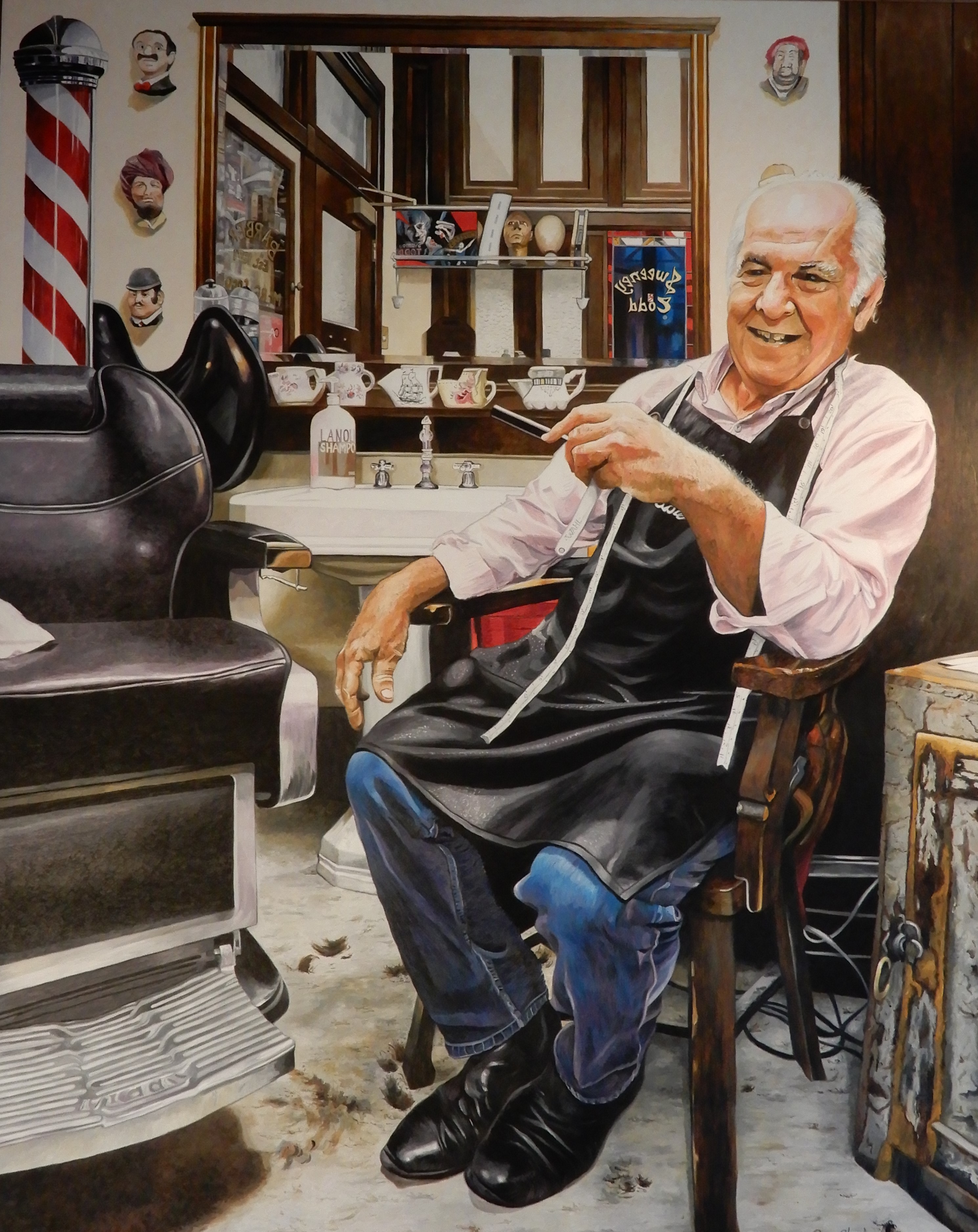  'The Godfather of the City's Barbers' 
Oil on Canvas 
120 cm x 150 cm  